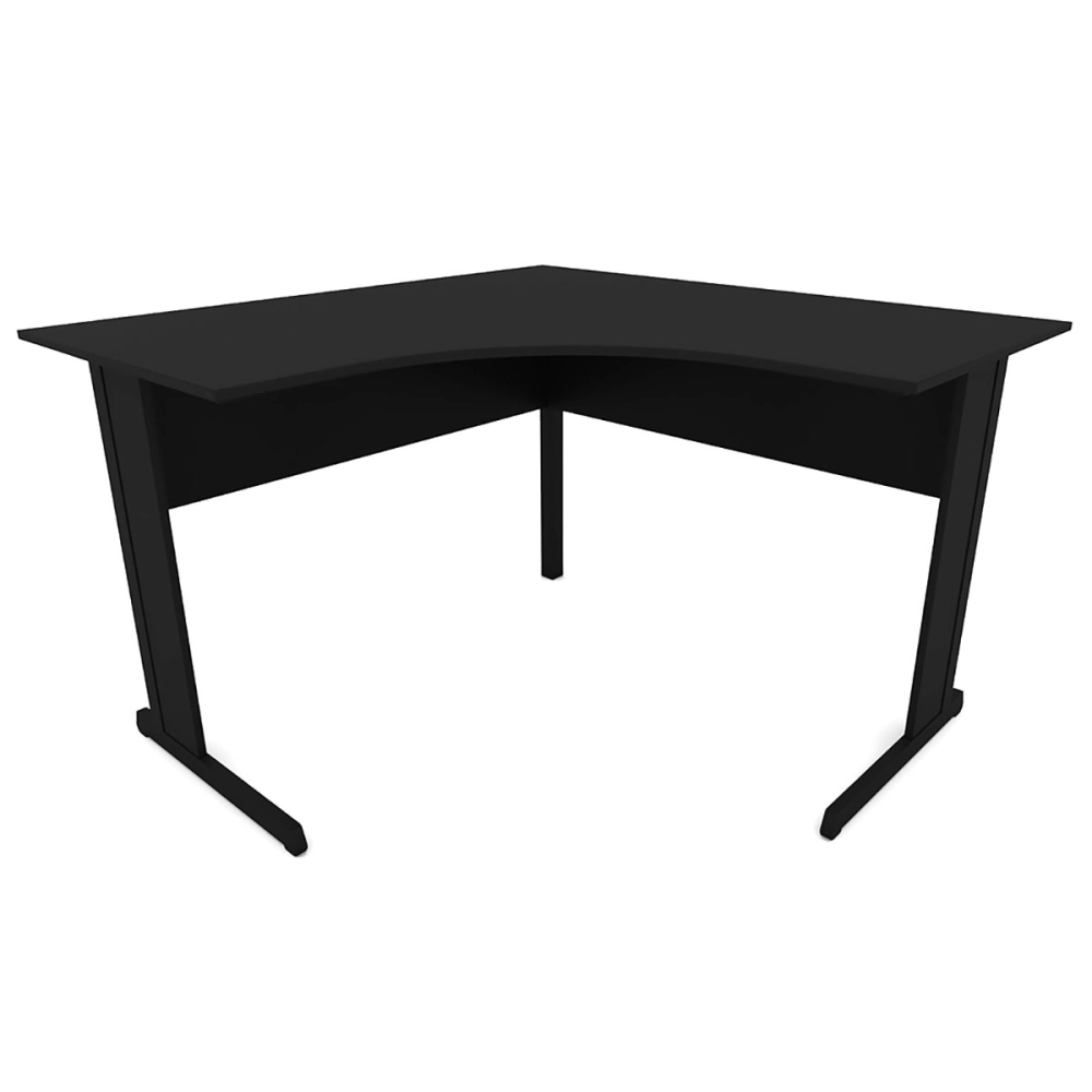 Escrivaninha p/ Escritório em L 120cm x 60cm Pés metal F5 Cor:Preto