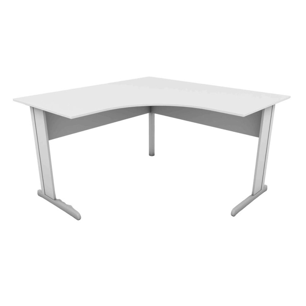Escrivaninha p/ Escritório em L 135cm x 60cm Pés metal F5 Cor:Cinza