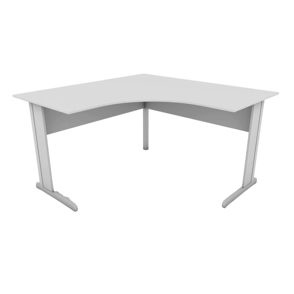 Escrivaninha p/ Escritório em L 160cm x 60cm Pés metal F5 Cor:Cinza
