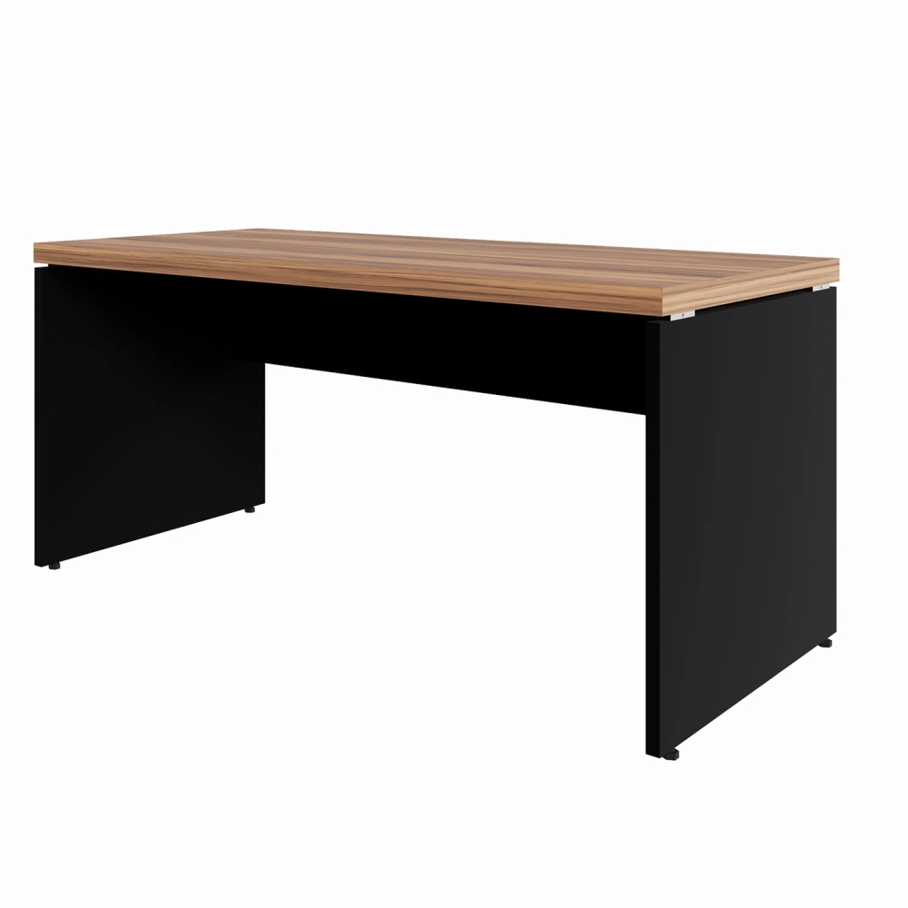 Escrivaninha p/ Trabalho 1,70m x 70cm Pé Painel Nogal Pr F5 Cor:Nogal com Preto
