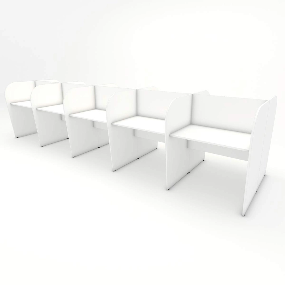 Espaço de Trabalho Call Center para 10 Pessoas BR 4,60m F5 Cor:Branco