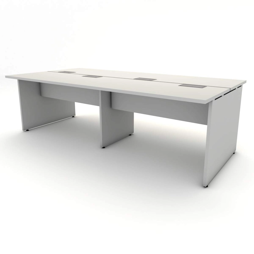 Espaço de Trabalho Escritório p/ 4 pessoas 2,40m Cinza F5 Cor:Cinza