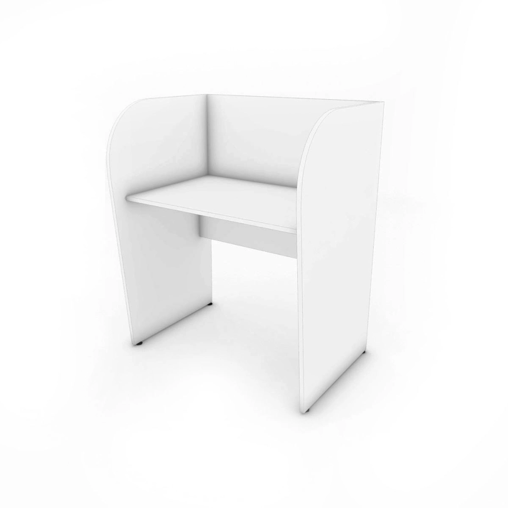 Estação de Trabalho Atendimento Indivual 93,6cm Branco F5 Cor:Branco