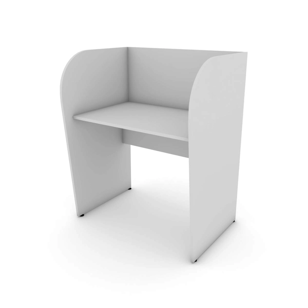 Estação de Trabalho Atendimento Indivual 93,6cm Cinza F5 Cor:Cinza