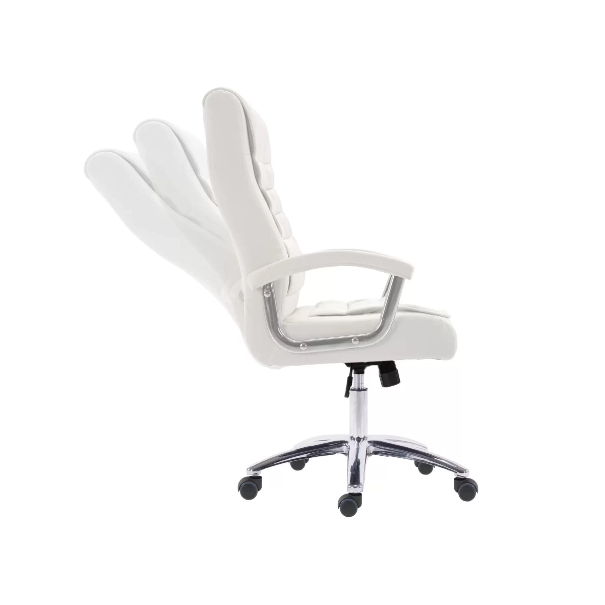 Cadeira Califórnia Ergonômica Couro Ecológico Com Regulagem Cor:Branca