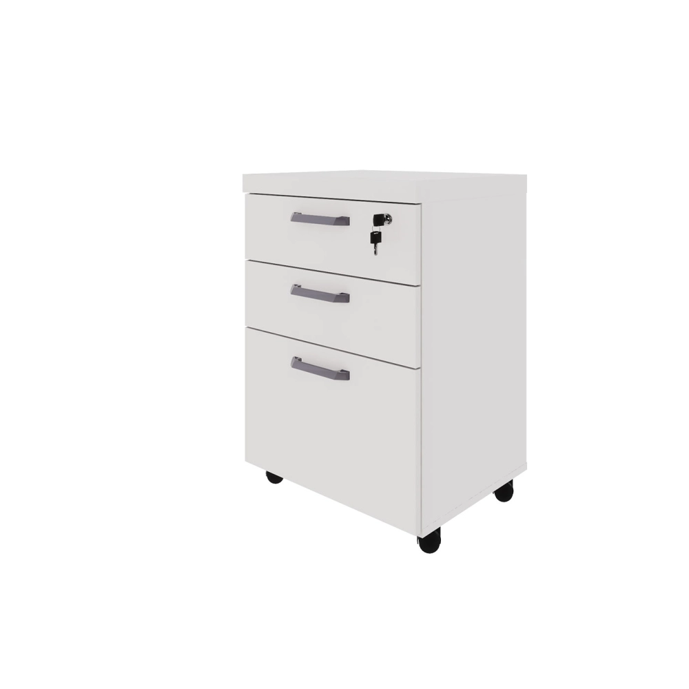 Gaveteiro Organizador 2 Gavetas e Espaço p/ Pastas F5 Office Cor:Branco