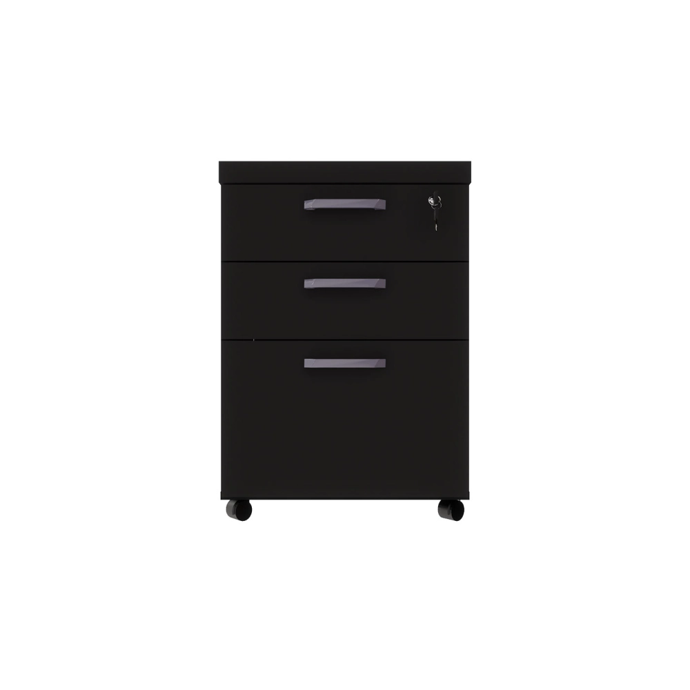 Gaveteiro Organizador 2 Gavetas e Espaço p/ Pastas F5 Office Cor:Preto