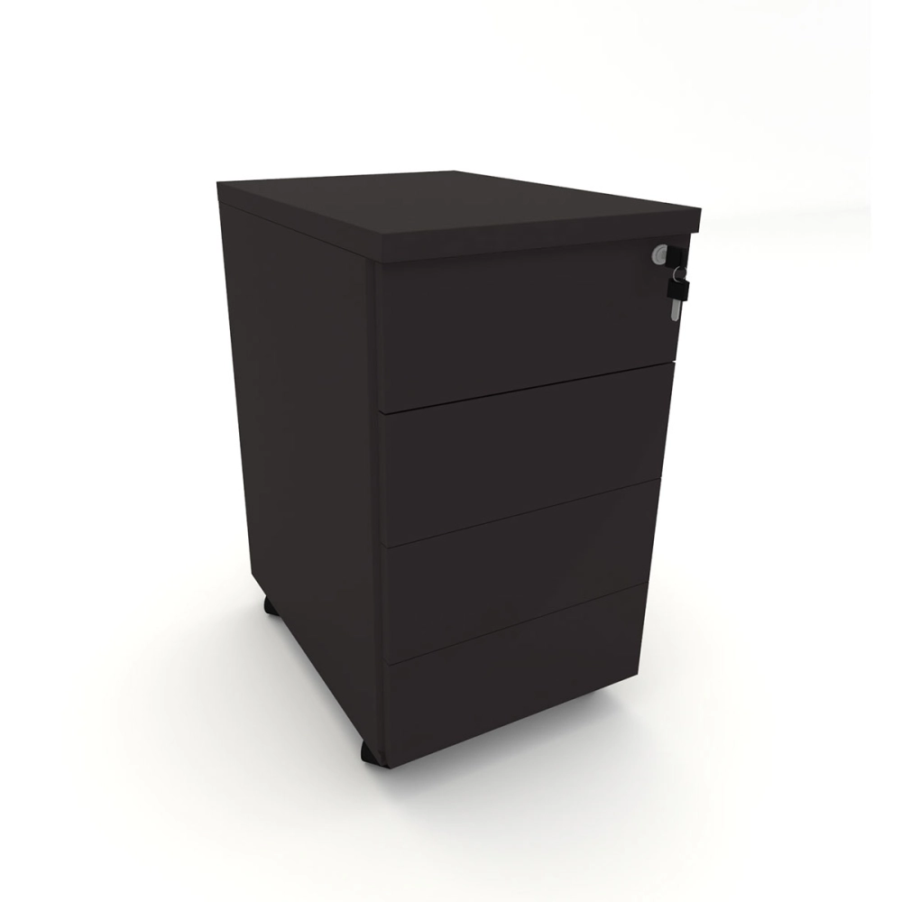 Gaveteiro para Escritório 4 Gavetas e Chave Alto Padrão F5 Cor:Preto