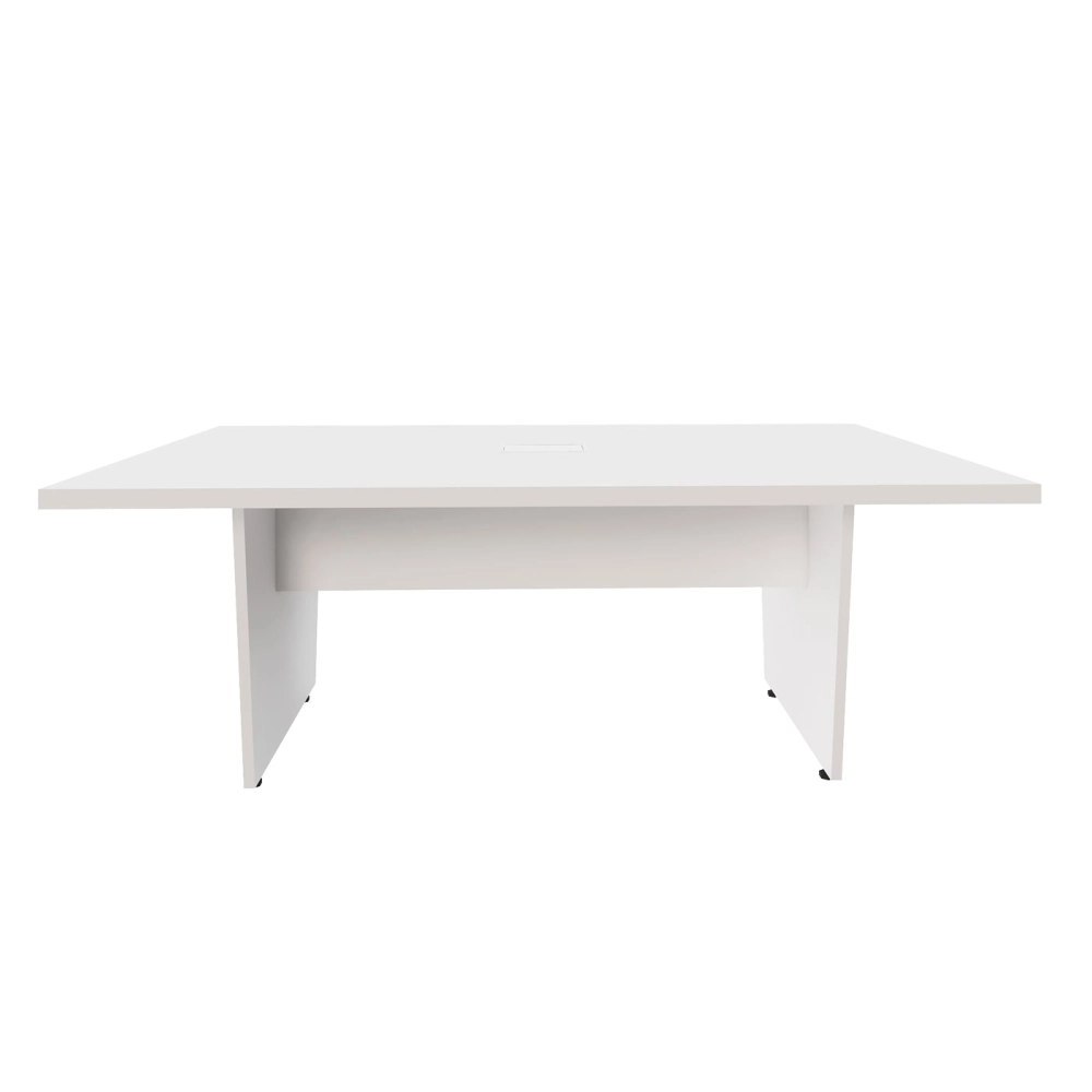 Mesa de Escritório 2,00m 1 CX de Tomada Pé Painel Angular F5 Cor:Branco