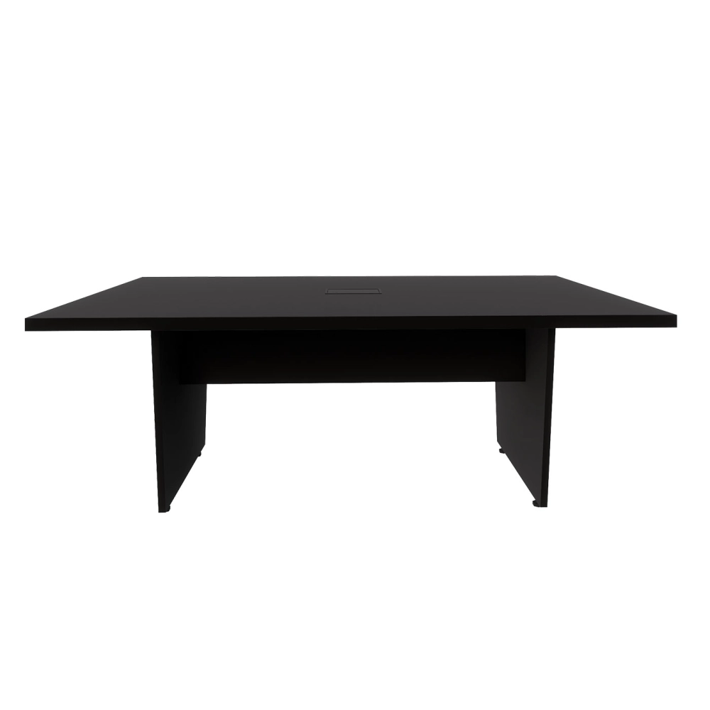 Mesa de Escritório 2,00m 1 CX de Tomada Pé Painel Angular F5 Cor:Preto