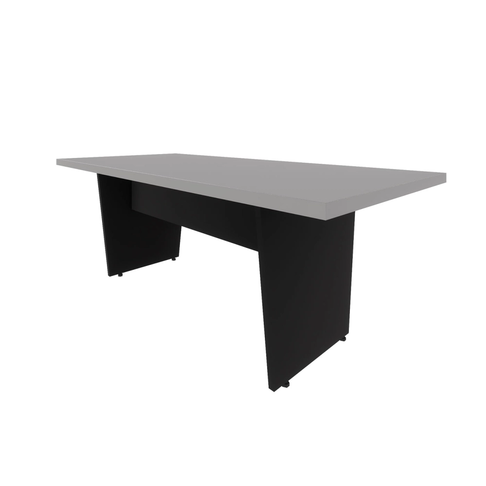 Mesa de Escritório 2,00m x 0,90m Pés Painel em V F5 Office Cor:Cinza Sagrado com Preto