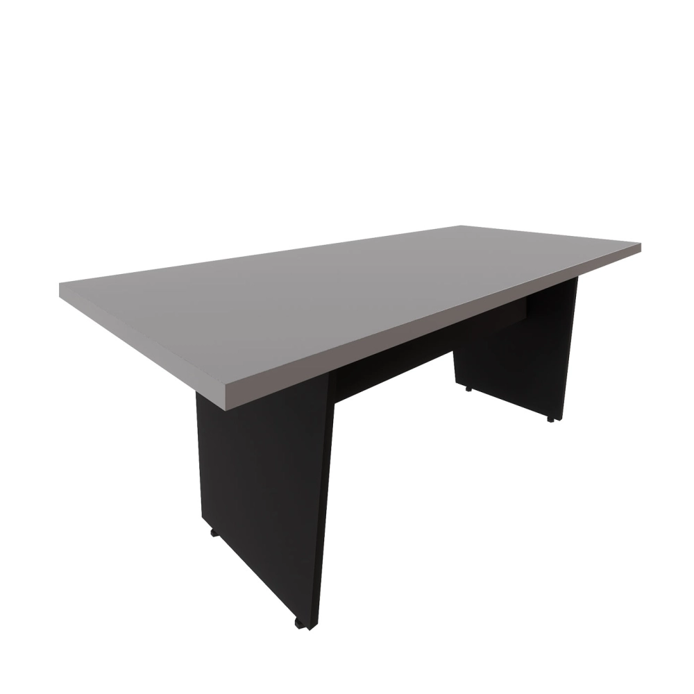 Mesa de Escritório 2,00m x 0,90m Pés Painel em V F5 Office Cor:Cinza Sagrado com Preto