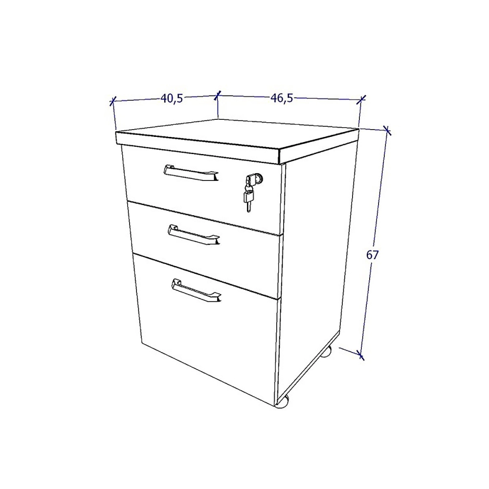 Mesa de Escritório em L Linha Industrial Com Gaveteiro F5 Cor:Preto