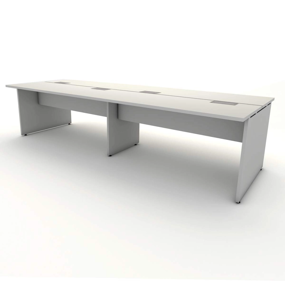 Mesa de Escritório Plataforma para 4 pessoas 3,00m Cinza F5 Cor:Cinza