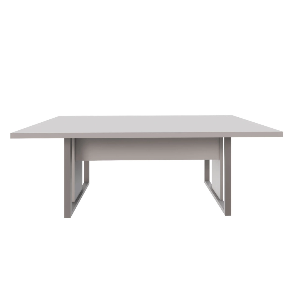 Mesa de Escritório Reunião 2,00m Pé Metal Quadro F5 Office Cor:Branco