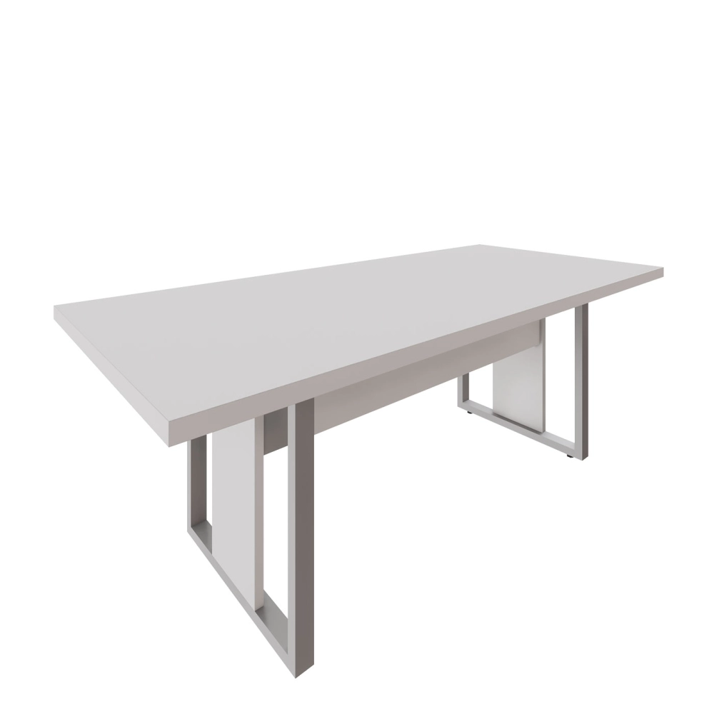 Mesa de Escritório Reunião 2,00m Pé Metal Quadro F5 Office Cor:Branco