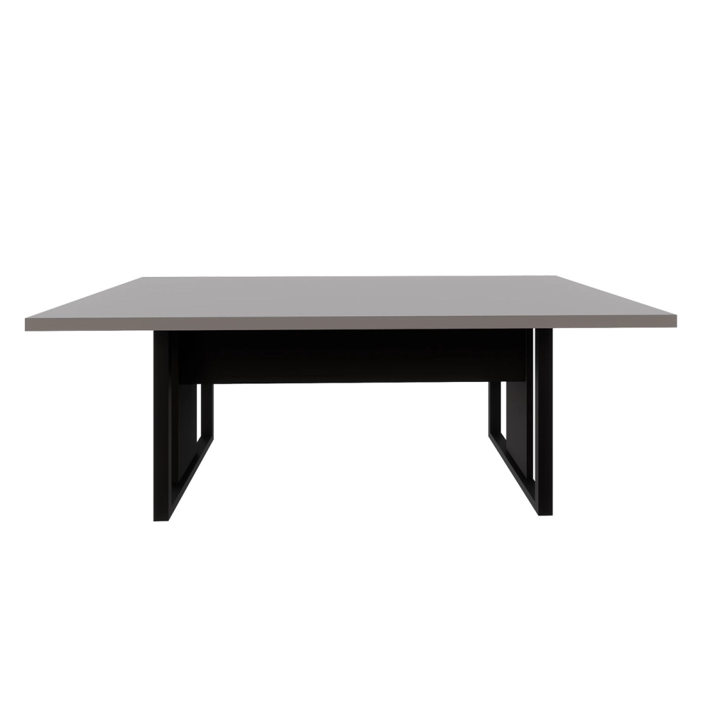Mesa de Escritório Reunião 2,00m Pé Metal Quadro F5 Office Cor:Cinza Sagrado com Preto