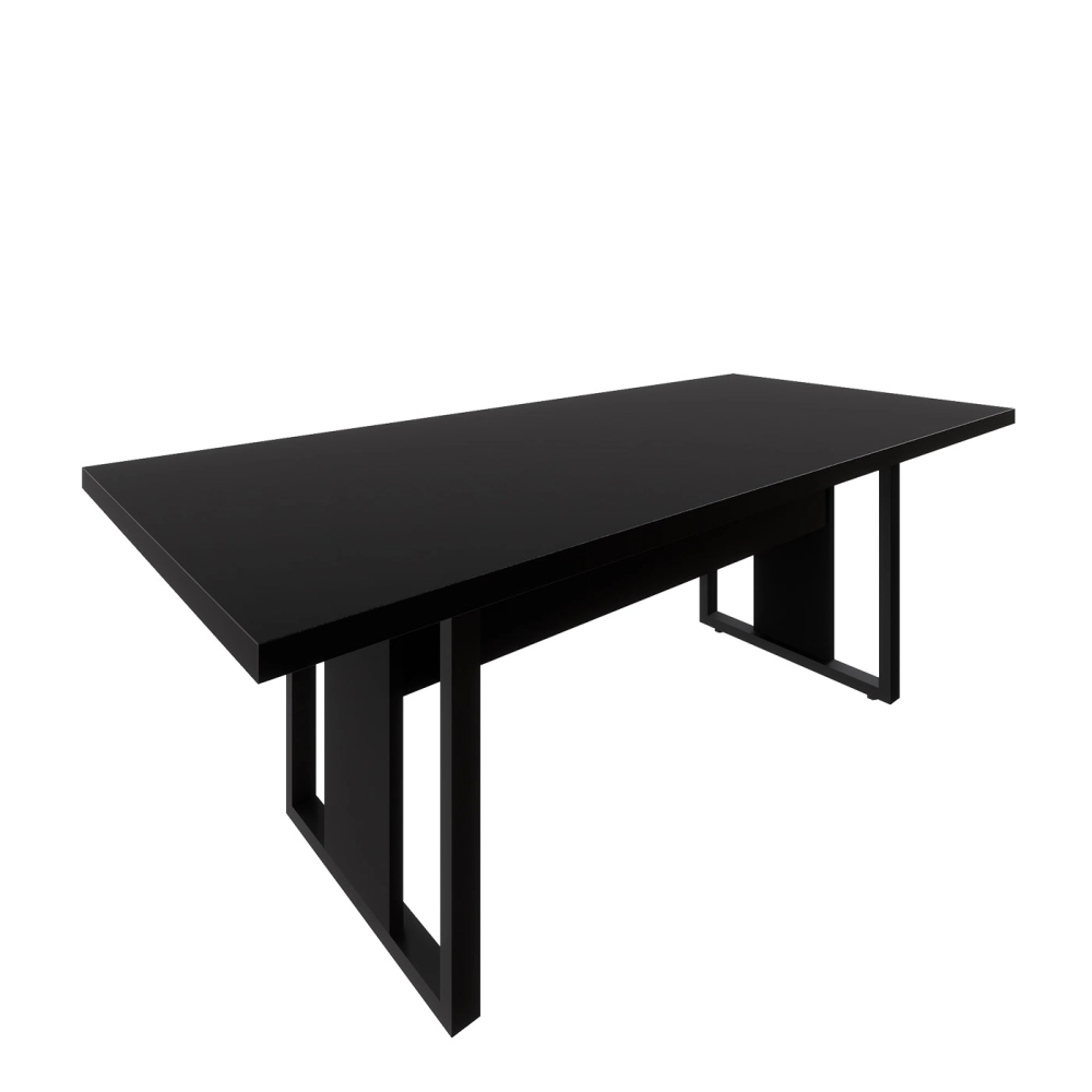 Mesa de Escritório Reunião 2,00m Pé Metal Quadro F5 Office Cor:Preto