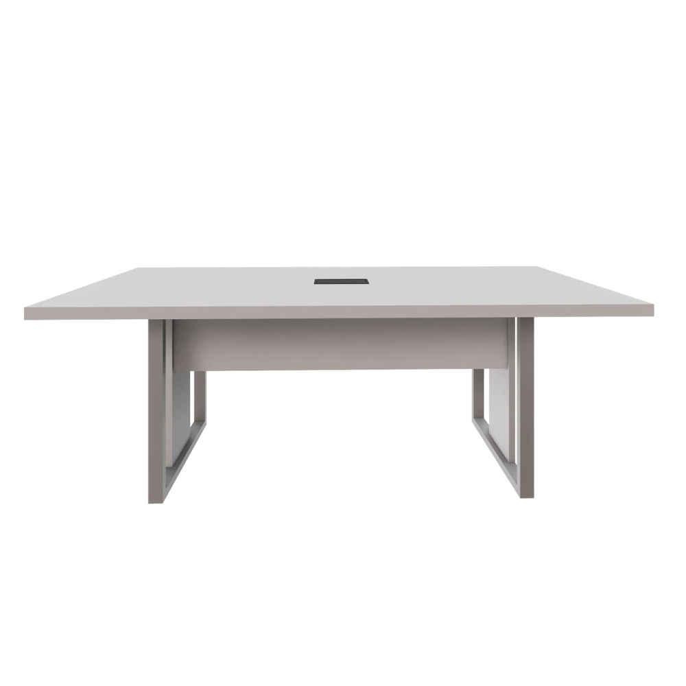 Mesa de Reunião 2,00m 1 Caixa de Tomada Pés Metal Quadro F5 Cor:Cinza