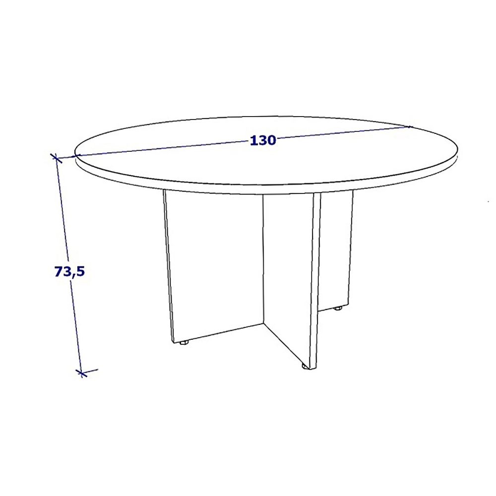 Mesa de Reunião Industrial CS Pre 1,30 m Com Pés Painel F5 Cor:Cinza Sagrado com Preto