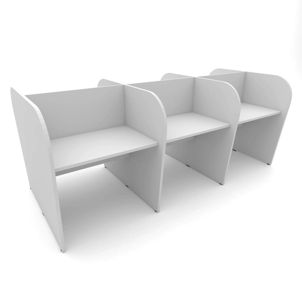 Mesa de Trabalho Atendimento para 6 Pessoas 2,80m Cinza F5 Cor:Cinza