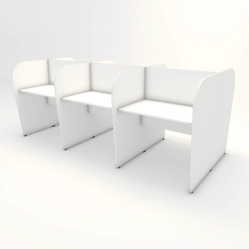 Mesa de Trabalho Call Center para 6 Pessoas 2,77m Branco F5 Cor:Branco