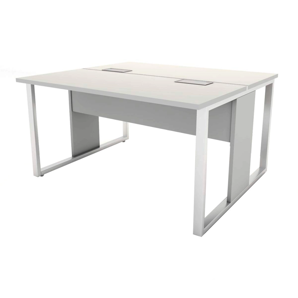 Mesa de Trabalho para Escritório 2 Lugares Cinza 1,35m F5 Cor:Cinza