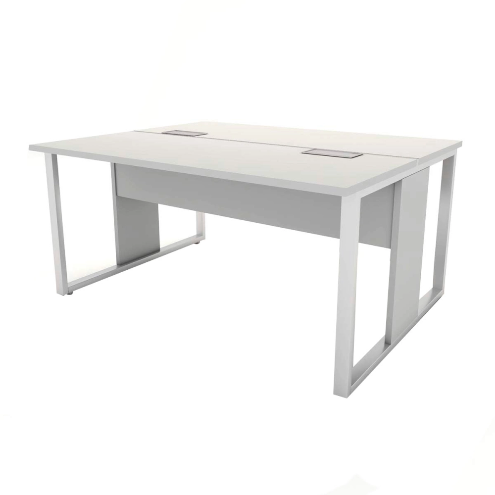 Mesa de Trabalho para Escritório 2 Lugares Cinza 1,50m F5 Cor:Cinza