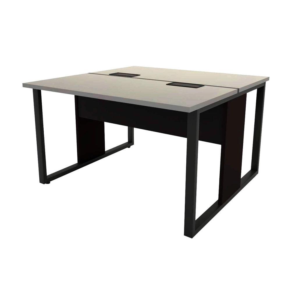 Mesa de Trabalho para Escritório 2 Lugares CS Pre 1,20m F5 Cor:Cinza Sagrado com Preto