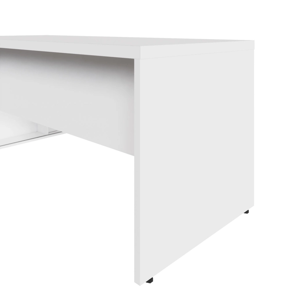 Mesa Dinâmica 1,50m c/ Armário e Cx de Tomadas Pés Painel F5 Cor:Branco