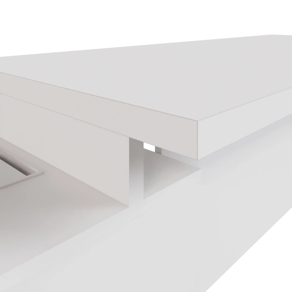 Mesa Dinâmica 1,50m c/ Armário e Cx de Tomadas Pés Painel F5 Cor:Branco