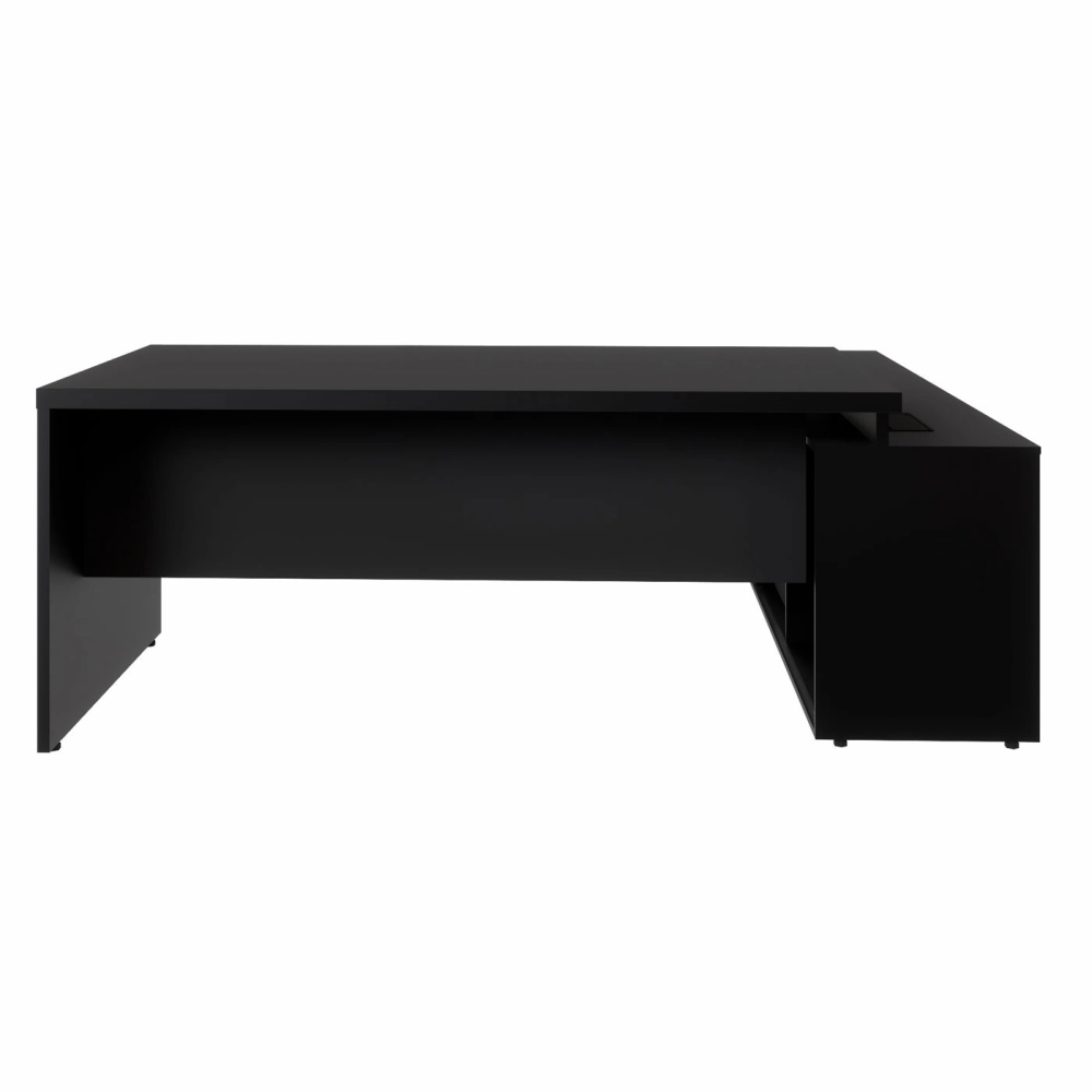 Mesa Dinâmica 1,50m c/ Armário e Cx de Tomadas Pés Painel F5 Cor:Preto