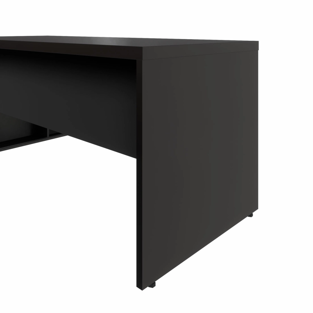 Mesa Dinâmica 1,50m c/ Armário e Cx de Tomadas Pés Painel F5 Cor:Preto