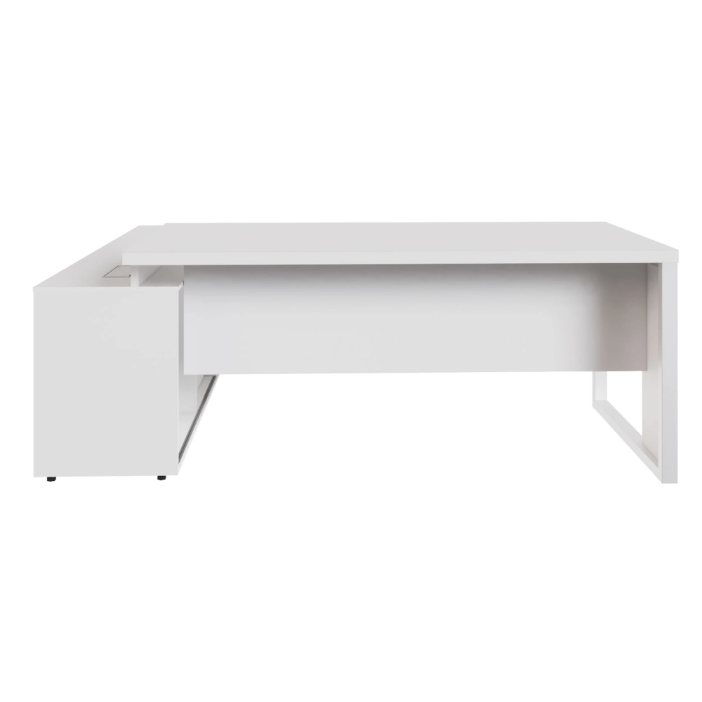 Mesa Dinâmica 1,70m c/ Armário e Cx de Tomadas Pés Metal F5 Cor:Branco