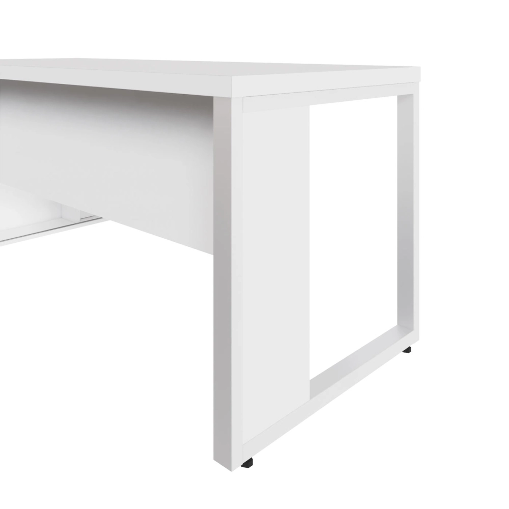 Mesa Dinâmica 1,70m c/ Armário e Cx de Tomadas Pés Metal F5 Cor:Branco
