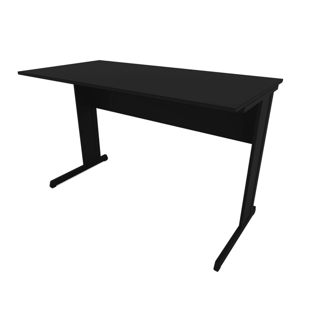 Mesa Escrivaninha de Estudos 120cm x 60cm Pé Metal F5 Office Cor:Preto