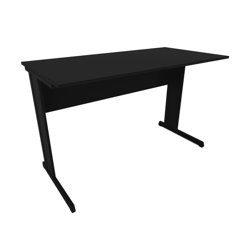 Mesa Escrivaninha de Estudos 135cm x 60cm Pé Metal F5 Office Cor:Preto