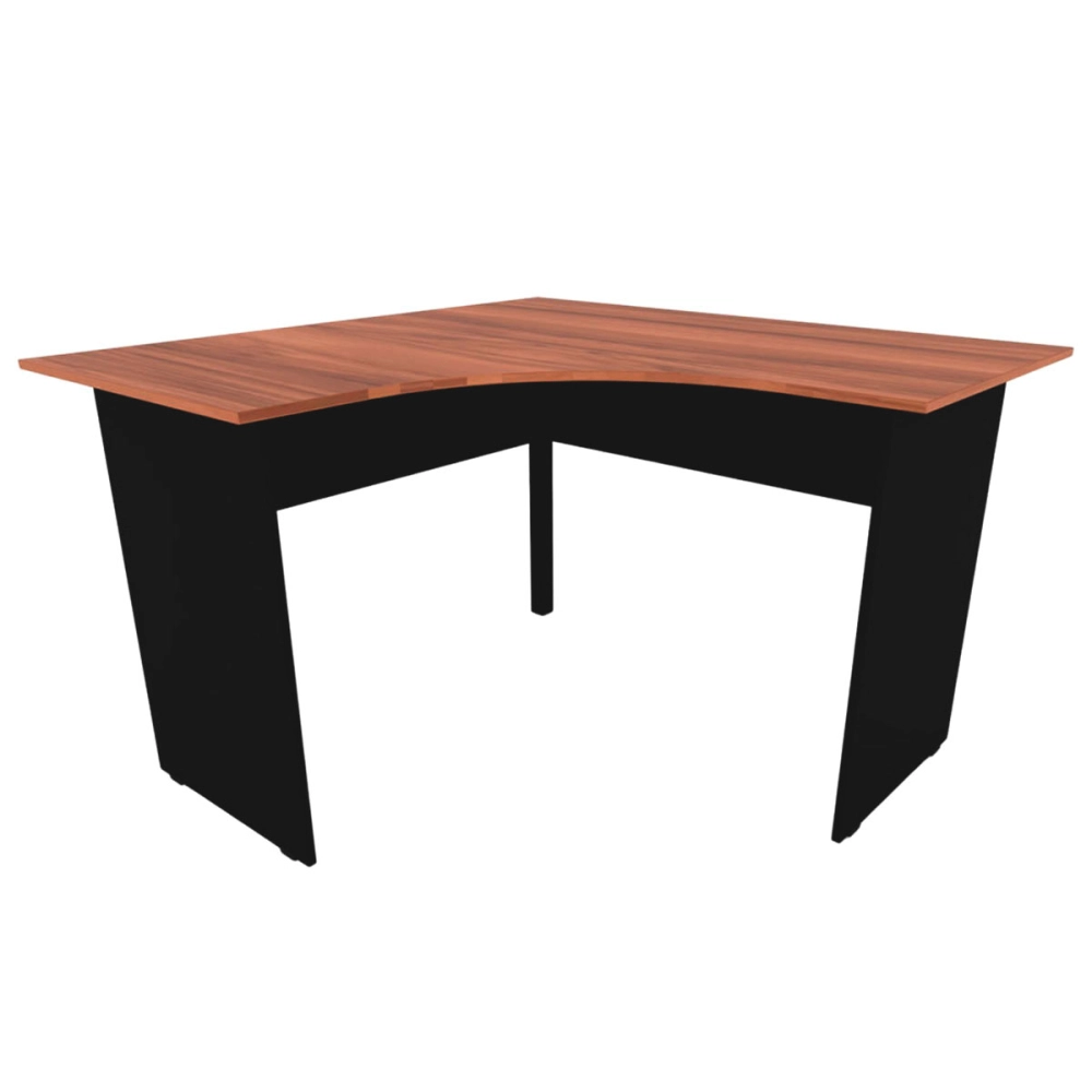 Mesa Escrivaninha em L 120cm x 60cm Pés Painel F5 Office Cor:Nogal com Preto