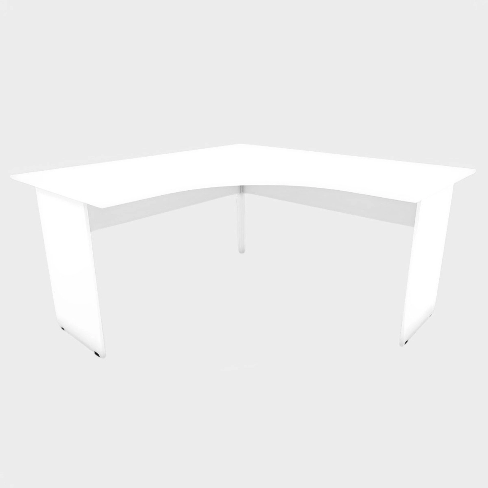 Mesa Escrivaninha em L 160cm x 60cm Pés Painel F5 Office Cor:Branco
