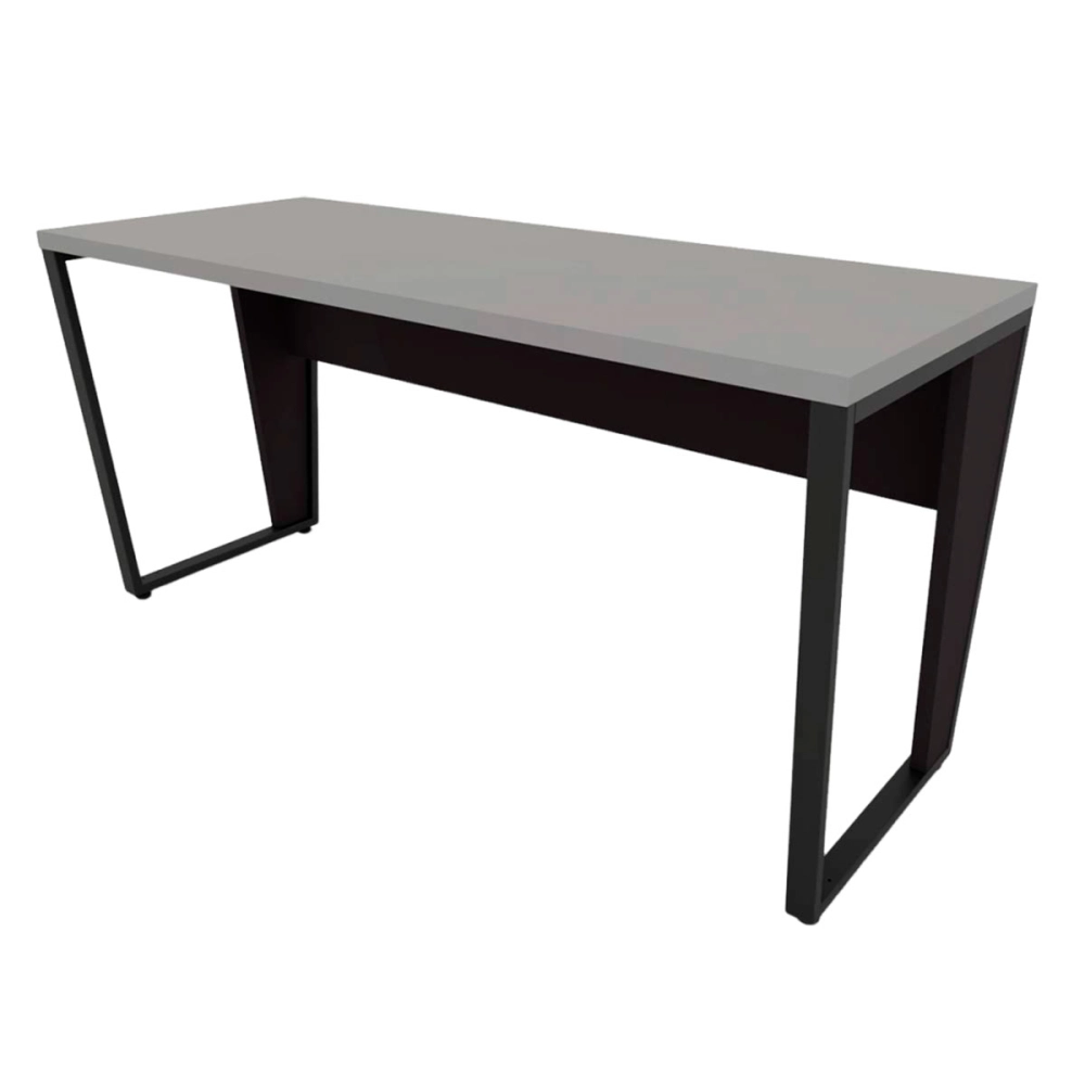 Mesa Escrivaninha  Industrial 1,50m CS Pre Pés Metal F5 Cor:Cinza Sagrado com Preto