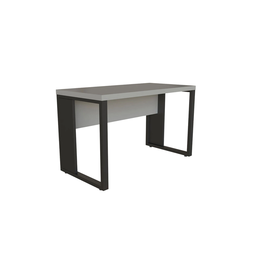 Mesa Escrivaninha Industrial 90cm Pés Metalon Cor:Cinza Sagrado com Preto