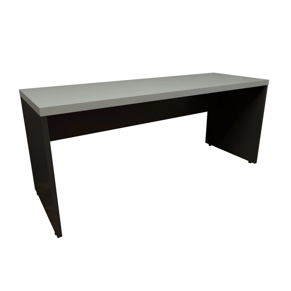 Mesa Escrivaninha para Estudos Tampo 40mm 1,70m Alto Padrão Cor:Cinza Sagrado com Preto