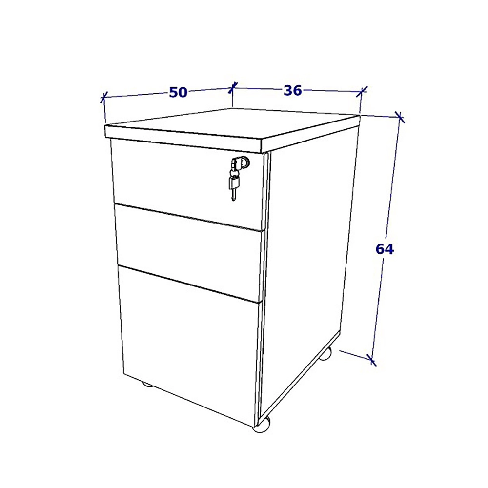 Plataforma 2 Gav. e Divisória 4 Pessoas 2,70m CZ Pés Metal Cor:Cinza
