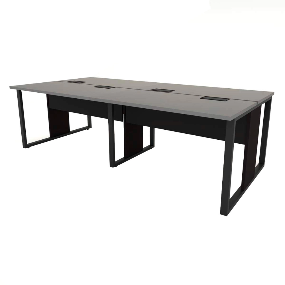 Plataforma de Trabalho 4 lugares CS Pre 2,40m Pés Metal F5 Cor:Cinza Sagrado com Preto