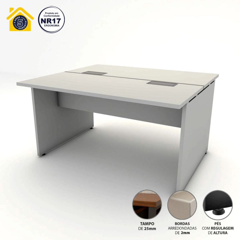 Plataforma de Trabalho Pé Painel Cinza 135cm x 120cm F5 Cor:Cinza