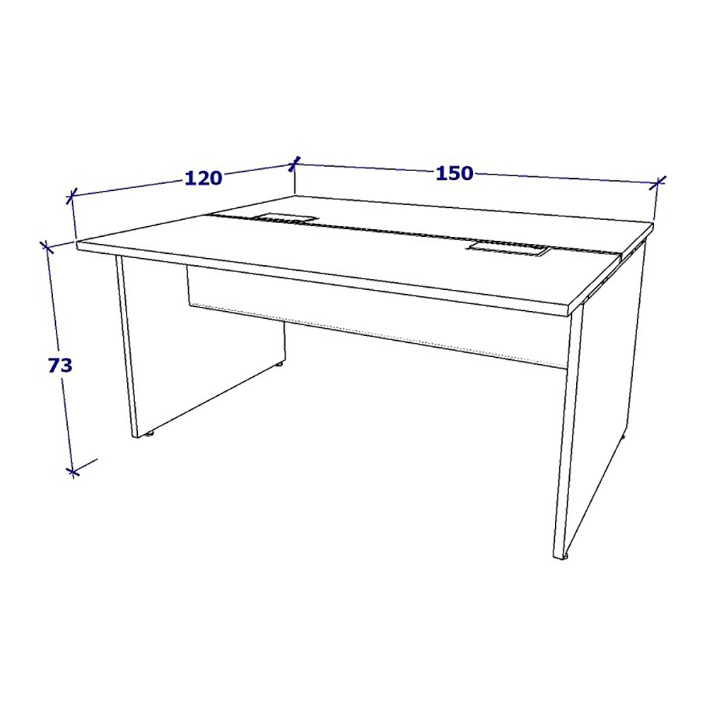 Plataforma de Trabalho Pé Painel Preto 150cm x 120cm F5 Cor:Preto com Preto