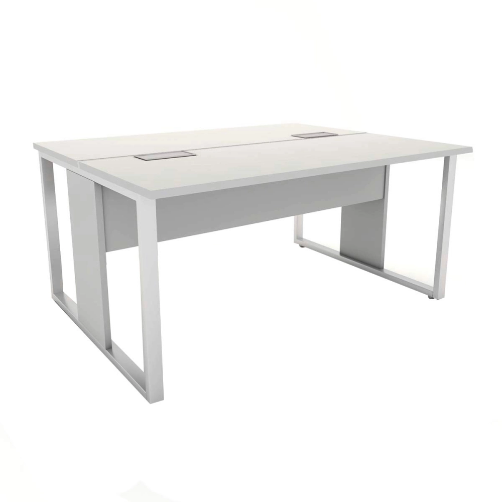 Plataforma Para 2 Lugares Pés em Metal 90 cm x 1,20 m Cinza Cor:Cinza